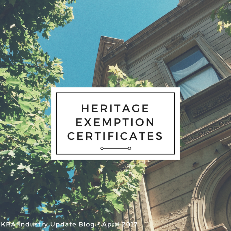 Heritage exemption certificates